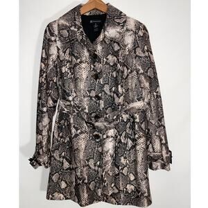 INC International Concepts‎ Snakeskin Print Belted Trench Coat - Women's Size M